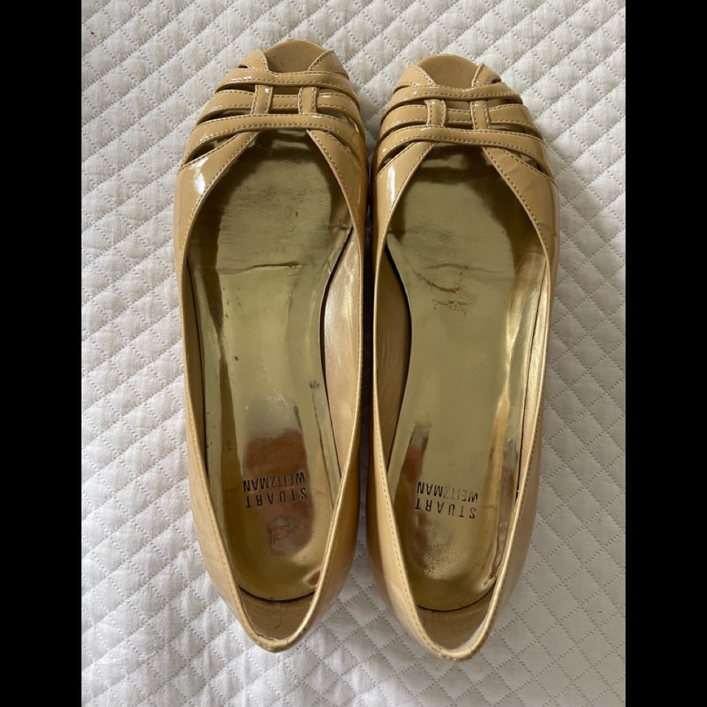 Stuart Weitzman Nude Patent Flats Size 8
